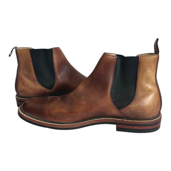 J. Crew Oar Striped Chelsea Leather Boots Size 11.5 - Picture 6 of 10